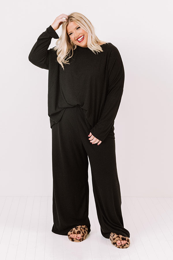 Coffee By Candlelight Pants In Black   Curves-Beginning Fashion