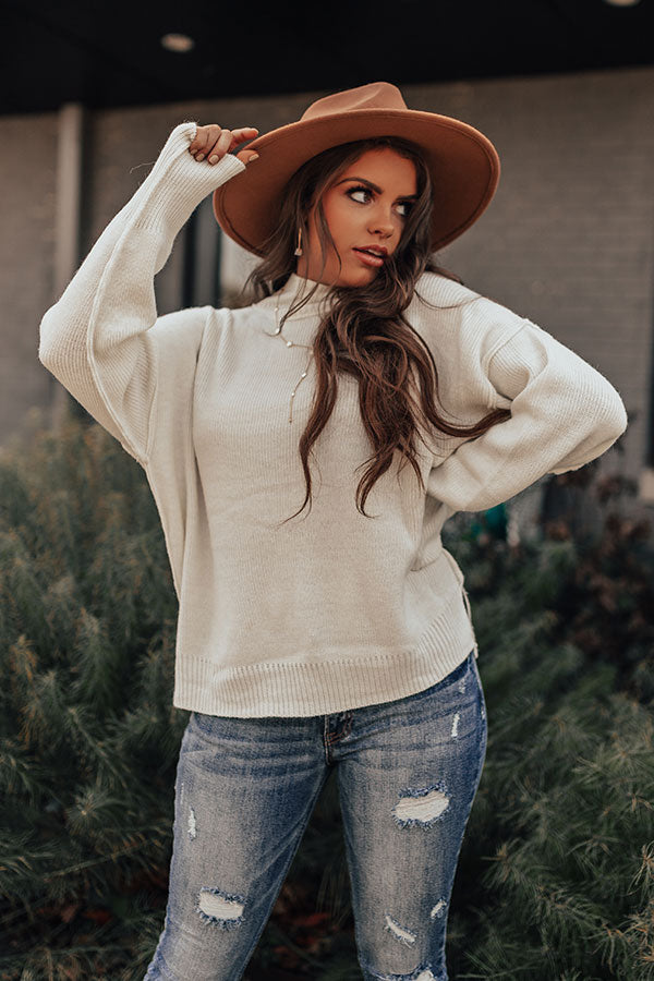 Harvard Charm Shift Sweater In Ivory-Beginning Fashion