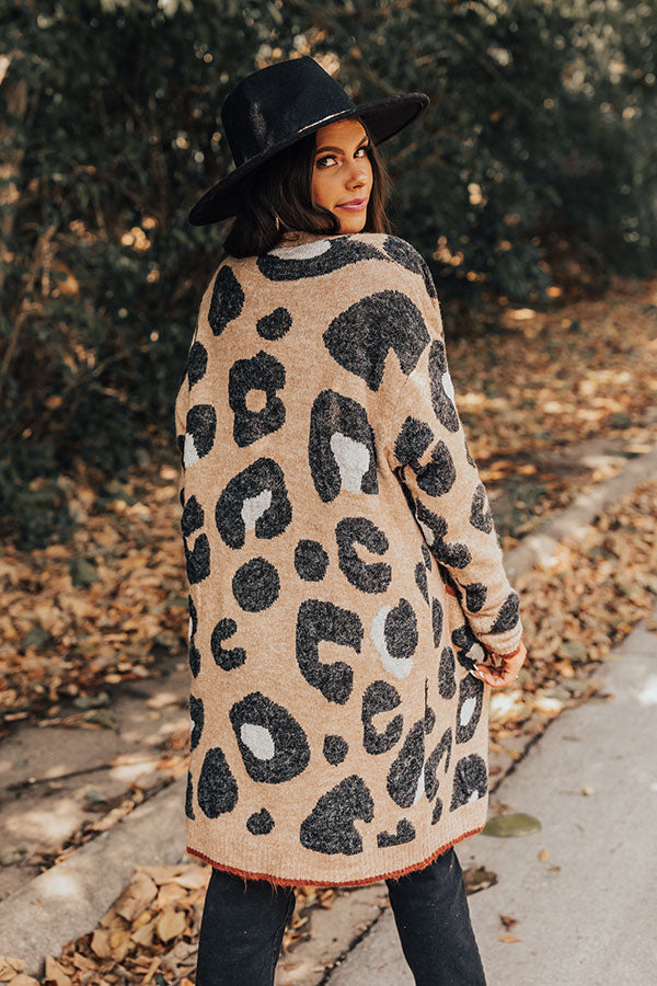 Early Bird Leopard Cardigan In Mocha-Beginning Fashion