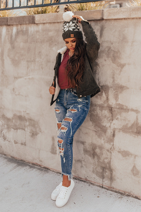 Best Kept Cozy Corduroy Jacket In Olive-Beginning Fashion