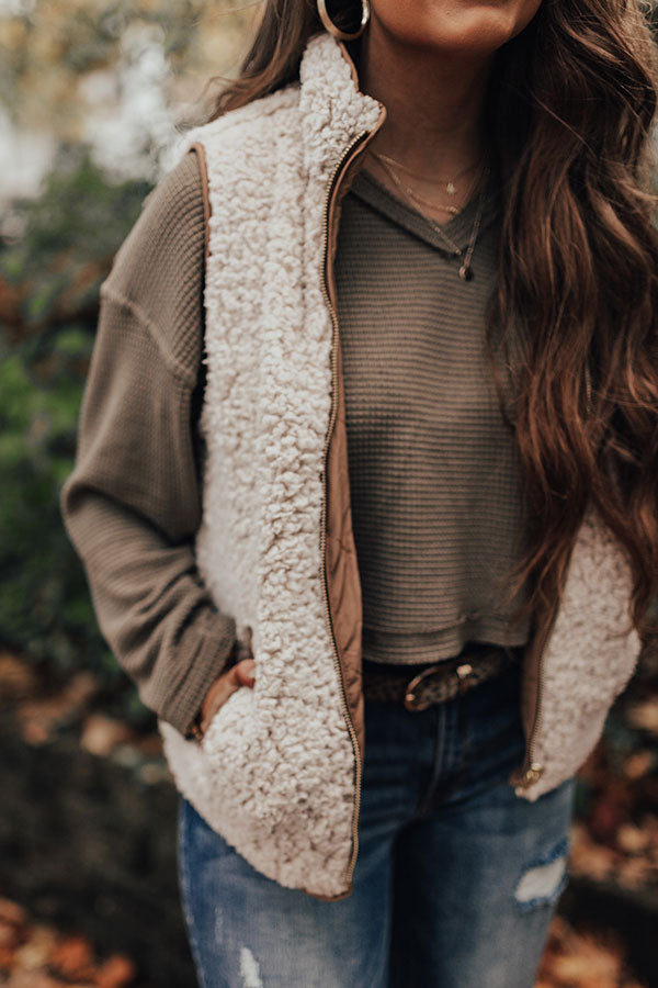 Blue Ridge Weekend Sherpa Lined Vest In Mocha-Beginning Fashion