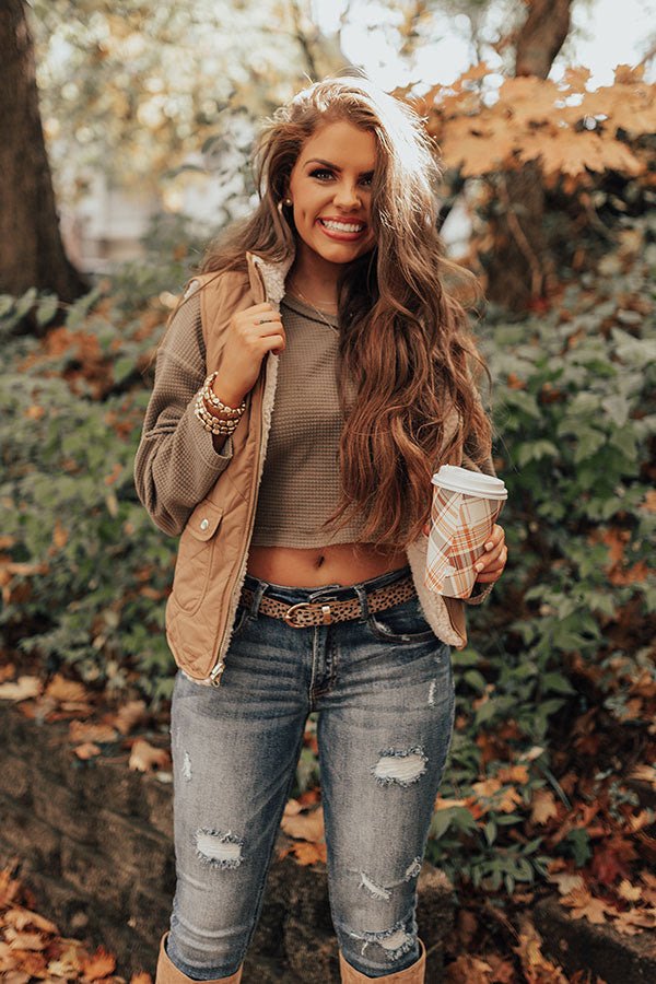 Blue Ridge Weekend Sherpa Lined Vest In Mocha-Beginning Fashion