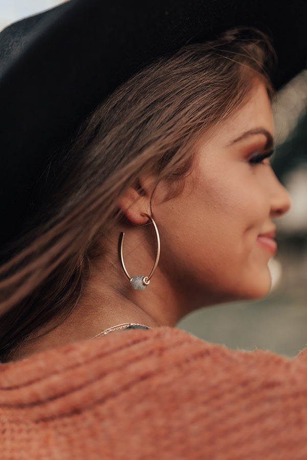 Celestial Gaze Semi Precious Stone Earrings In Grey-Beginning Fashion