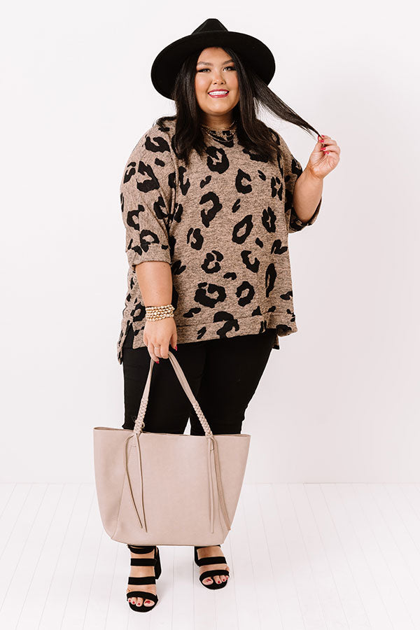 Big Dreams Leopard Shift Top In Mocha Curves-Beginning Fashion