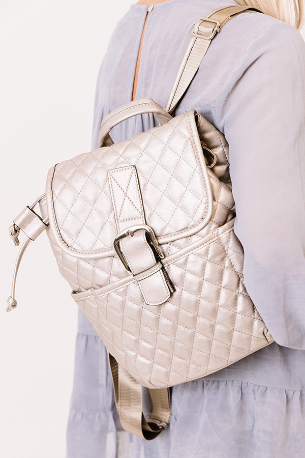 Big Plans Quilted Backpack In Silver-Beginning Fashion