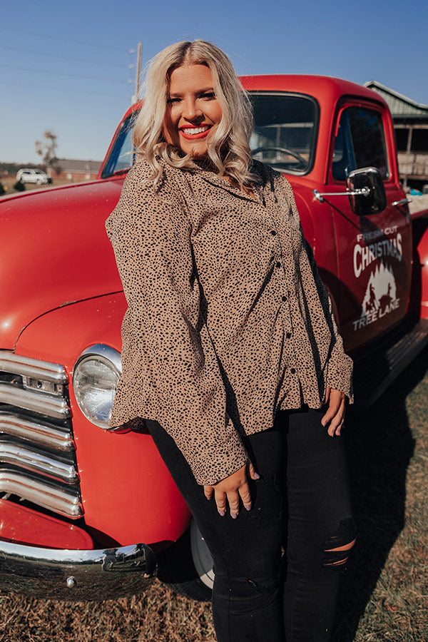 Blind Date Button Up Top    Curves-Beginning Fashion