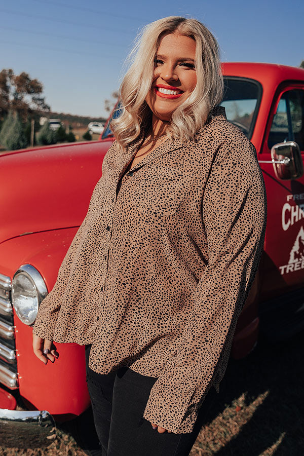 Blind Date Button Up Top    Curves-Beginning Fashion