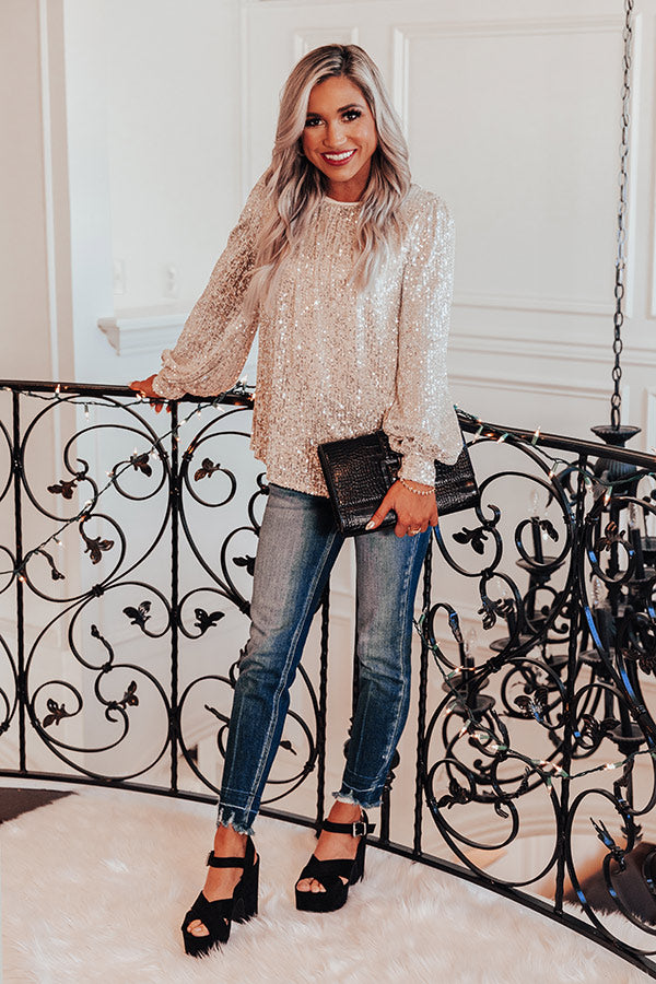 Bonjour Bombshell Sequin Shift Top-Beginning Fashion