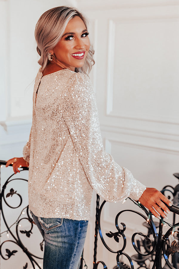 Bonjour Bombshell Sequin Shift Top-Beginning Fashion