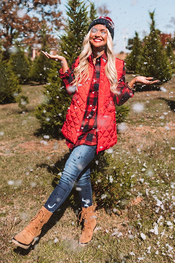 Big Bear Lake Quilted Vest in Wine-Beginning Fashion