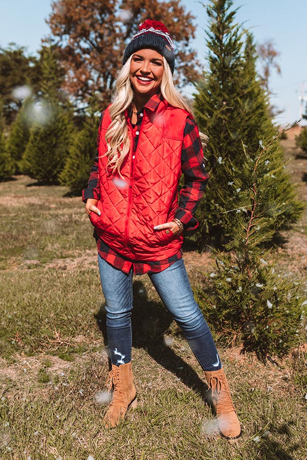 Big Bear Lake Quilted Vest in Wine-Beginning Fashion