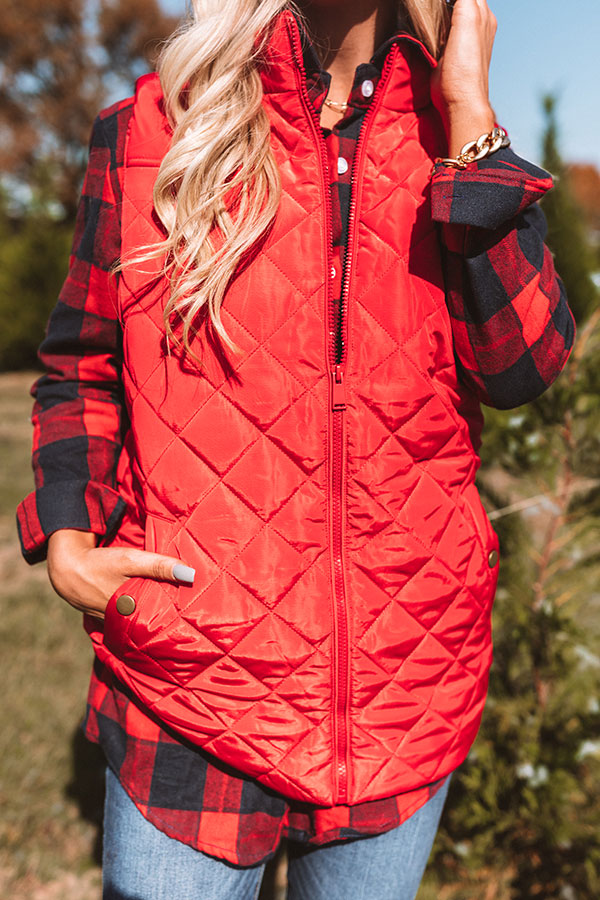 Big Bear Lake Quilted Vest in Wine-Beginning Fashion