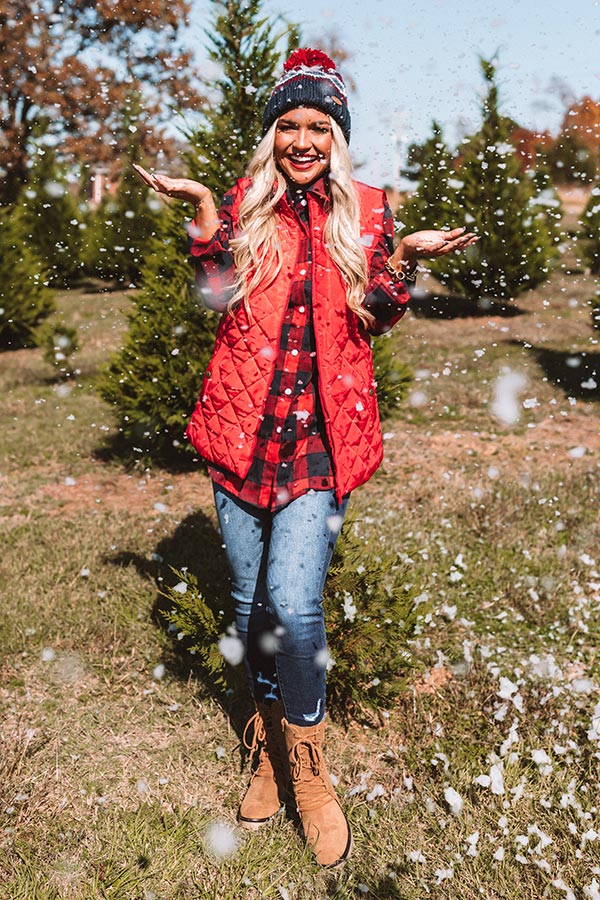 Big Bear Lake Quilted Vest in Wine-Beginning Fashion