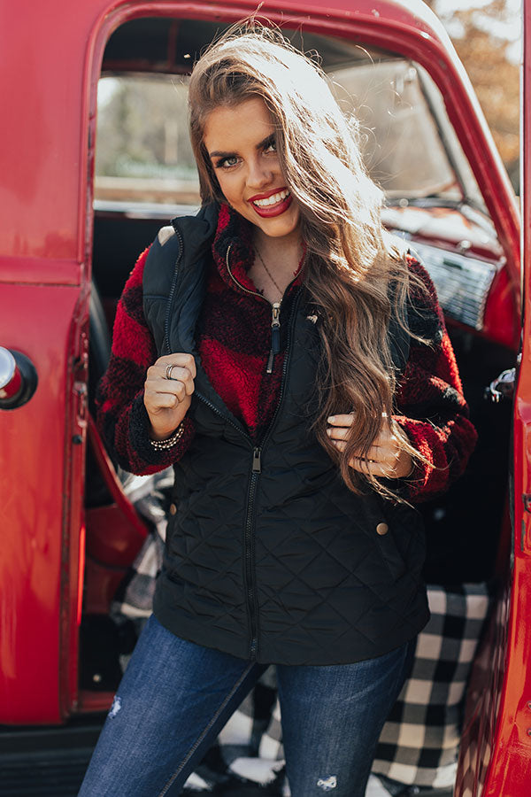 Big Bear Lake Quilted Vest in Black-Beginning Fashion