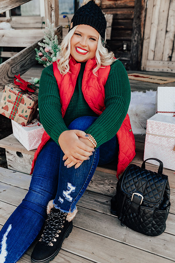 Big Bear Lake Quilted Vest in Wine Curves-Beginning Fashion