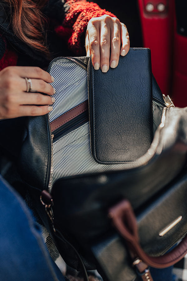 Big Plans Faux Leather Tote In Black-Beginning Fashion