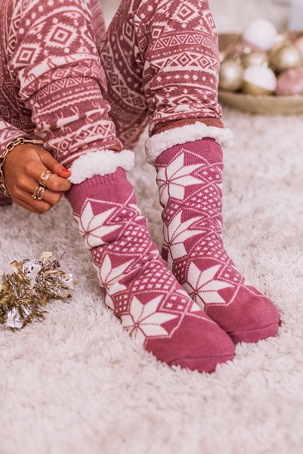 Gift List Sherpa Lined Socks-Beginning Fashion