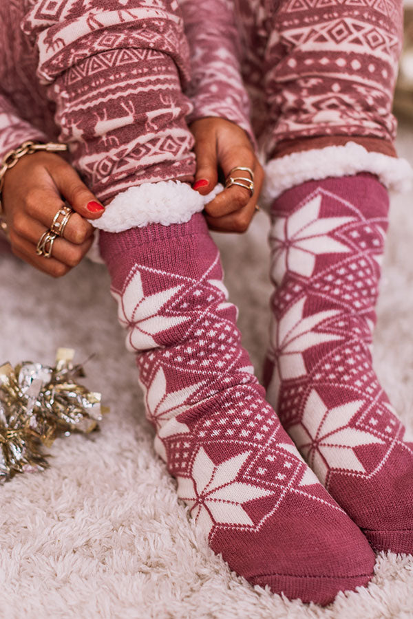 Gift List Sherpa Lined Socks-Beginning Fashion