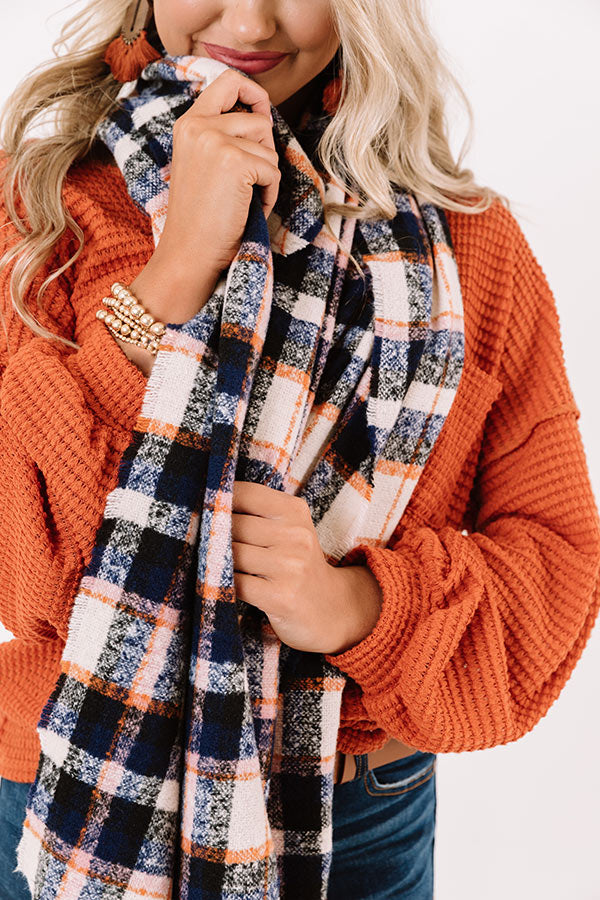 Blanket Of Snow Plaid Scarf-Beginning Fashion