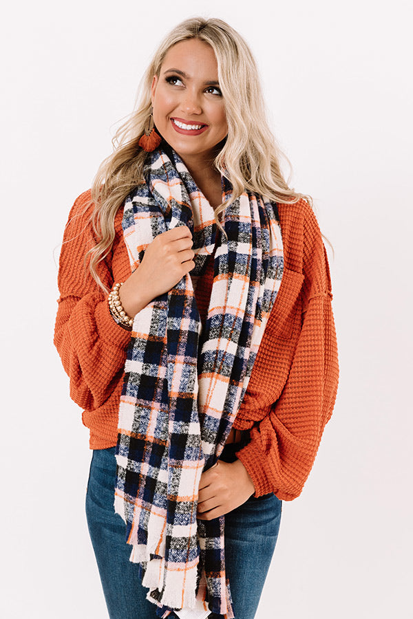 Blanket Of Snow Plaid Scarf-Beginning Fashion