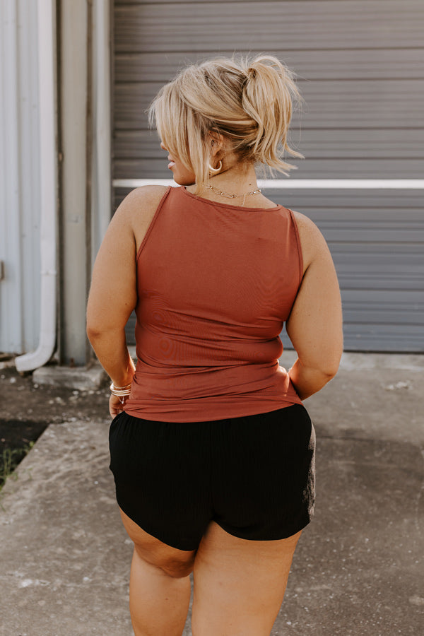 Basic Instincts Seamless Tank In Dark Rust Curves-Beginning Fashion