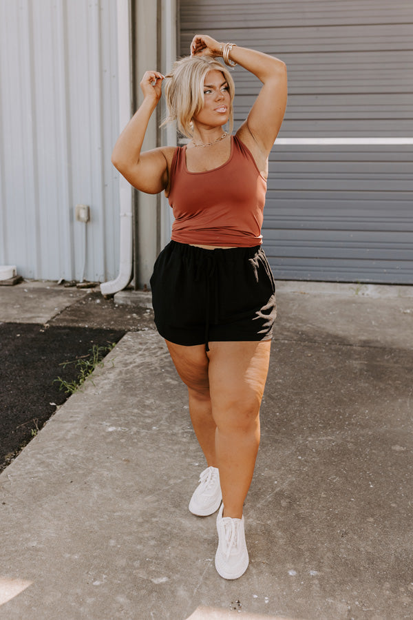 Basic Instincts Seamless Tank In Dark Rust Curves-Beginning Fashion