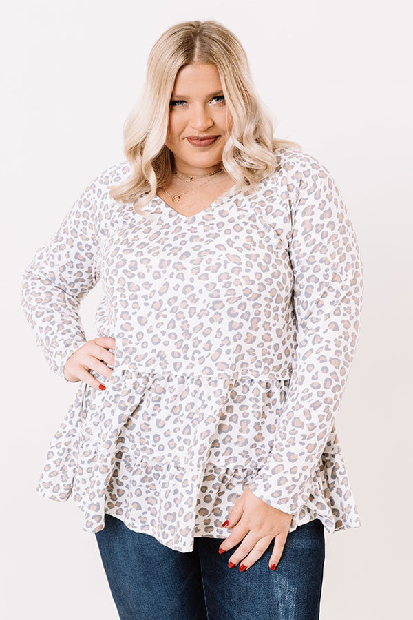 Cappuccino Cutie Leopard Shift Top    Curves-Beginning Fashion