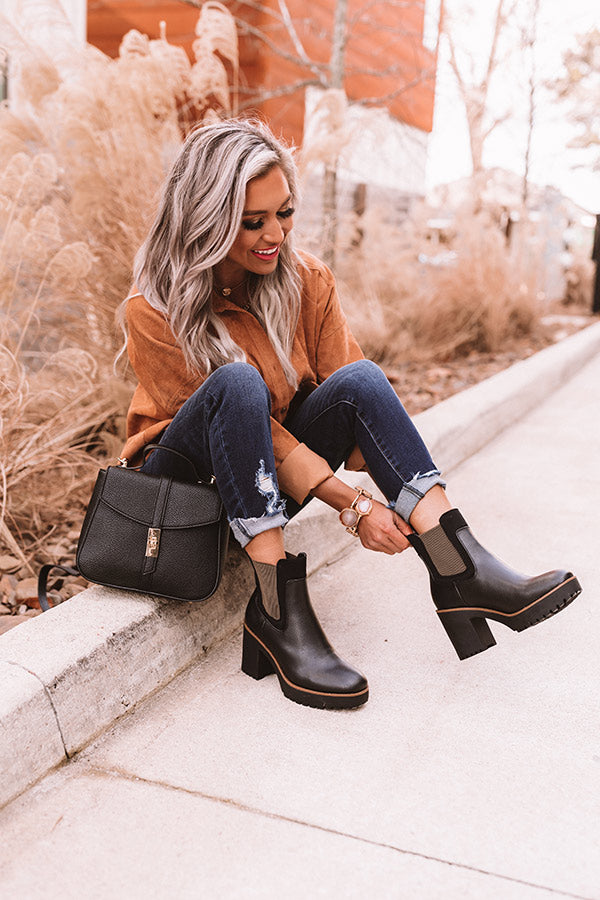 Good Day Faux Leather Boot in Black-Beginning Fashion
