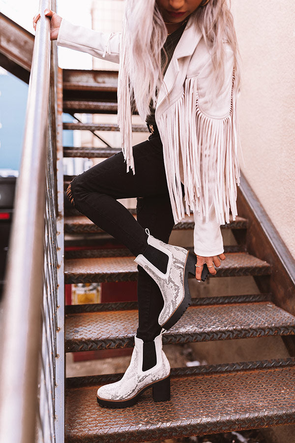 Good Day Snake Print Boot in Birch-Beginning Fashion