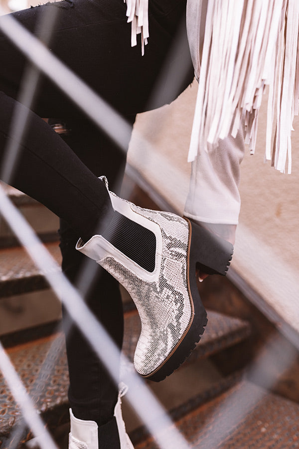 Good Day Snake Print Boot in Birch-Beginning Fashion
