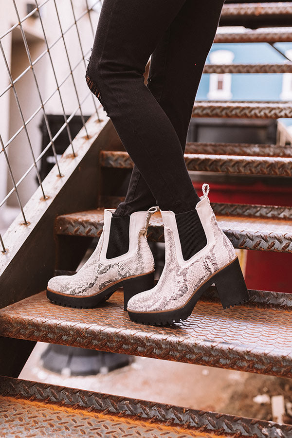 Good Day Snake Print Boot in Birch-Beginning Fashion