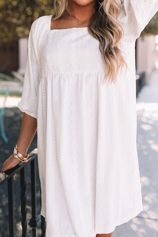 Flawless Touch Babydoll Dress in White-Beginning Fashion