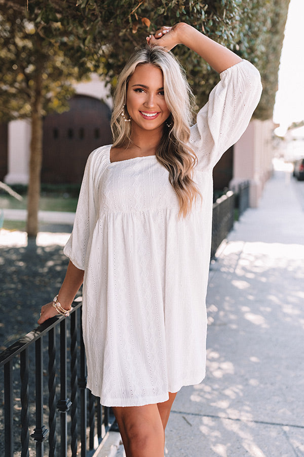 Flawless Touch Babydoll Dress in White-Beginning Fashion