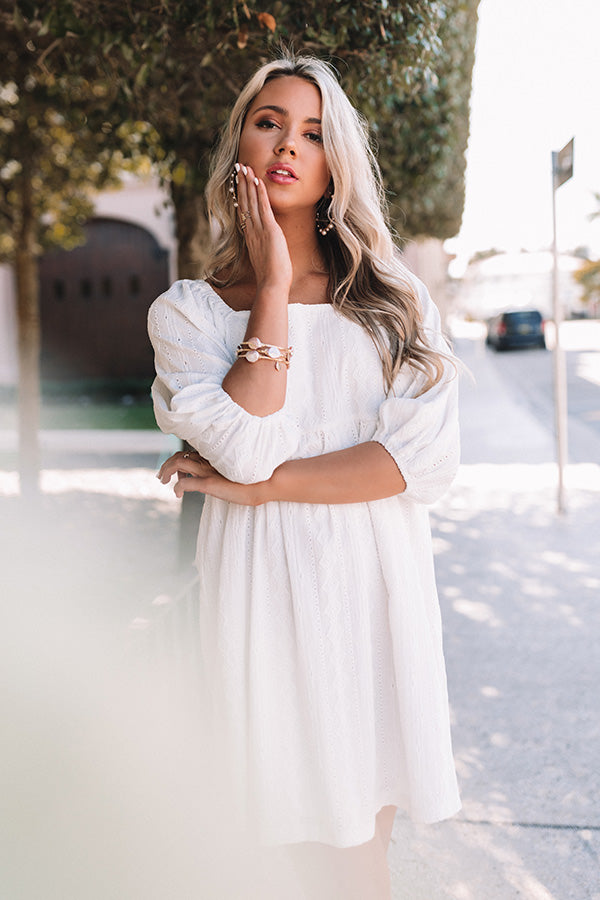 Flawless Touch Babydoll Dress in White-Beginning Fashion