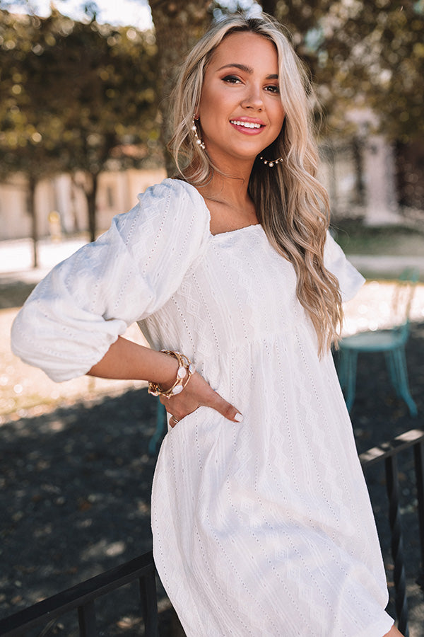 Flawless Touch Babydoll Dress in White-Beginning Fashion