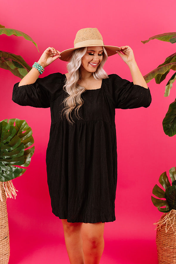 Flawless Touch Babydoll Dress in Black Curves-Beginning Fashion