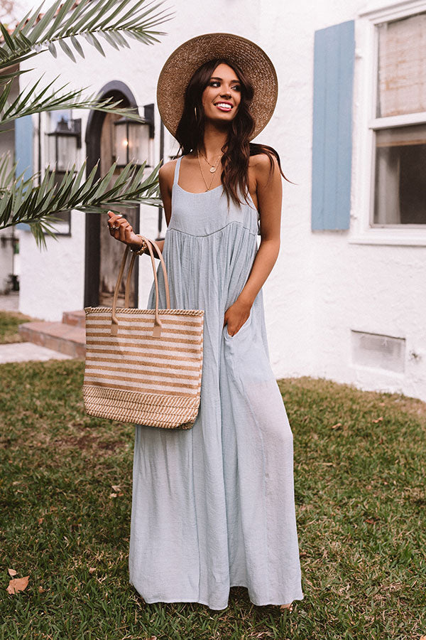 Heavenly Flow Maxi Dress in Sky Blue-Beginning Fashion
