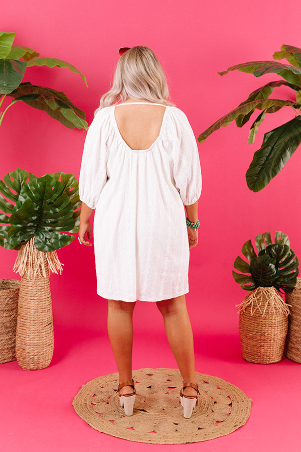 Flawless Touch Babydoll Dress in White Curves-Beginning Fashion