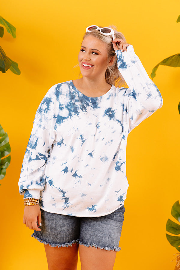 Baja Breeze Tie Dye Sweatshirt Curves-Beginning Fashion