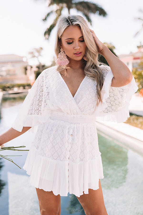 Cosmos In Cozumel Lace Romper In White-Beginning Fashion