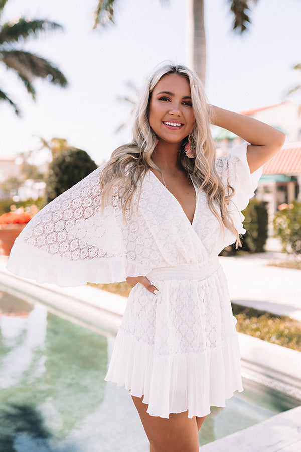 Cosmos In Cozumel Lace Romper In White-Beginning Fashion