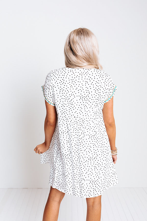 Brag About It Embroidered Shift Dress in White-Beginning Fashion