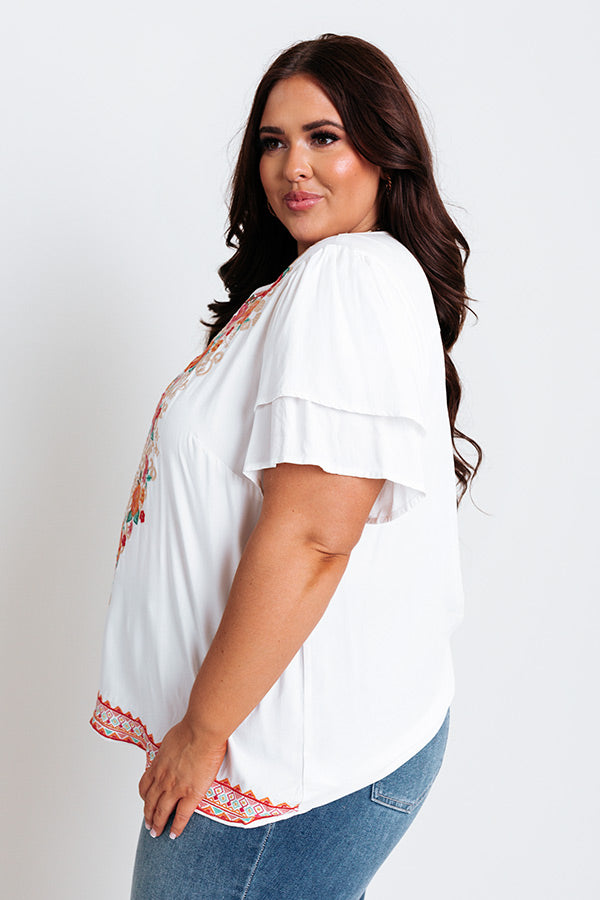 Beach Appeal Embroidered Shift Top Curves-Beginning Fashion
