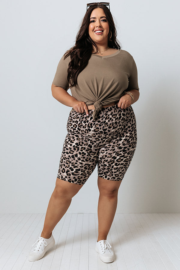 Crushing It Leopard Biker Shorts Curves-Beginning Fashion