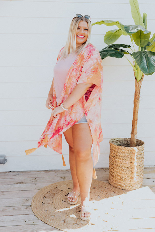 Chasing The Coastline Tie Dye Overlay in Orange Curves-Beginning Fashion