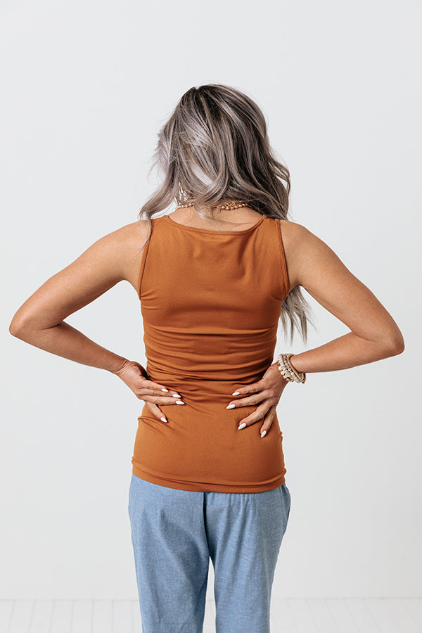 Basic Instincts Seamless Tank In Copper-Beginning Fashion