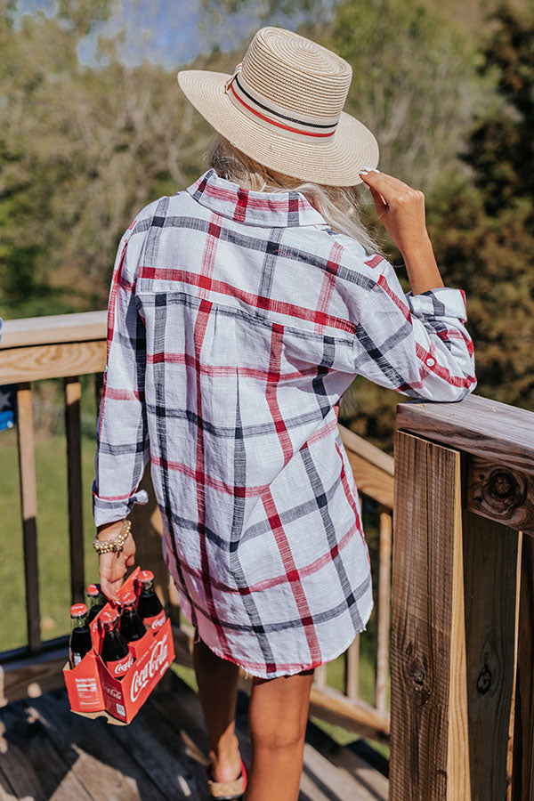 Brulee Babe Flannel Top In White-Beginning Fashion