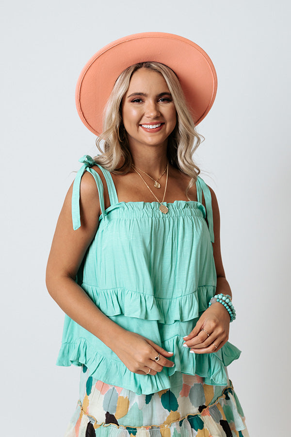 Best Case Scenario Ruffle Top In Ocean Wave-Beginning Fashion