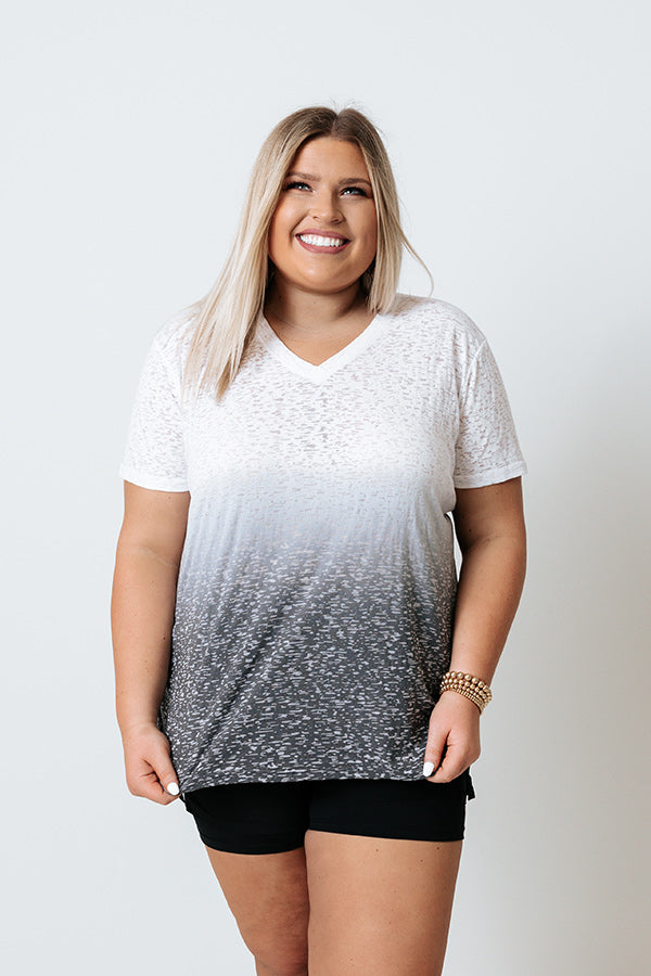 Full Sprint Burn Out Tee   Curves-Beginning Fashion