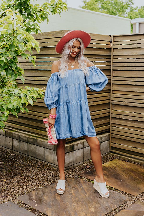Front Row Show Chambray Dress in Dark Wash-Beginning Fashion